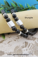 Shungite armband met cilinder 925 6 mm