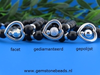 Shungite armband met hart 925 gediamanteerd