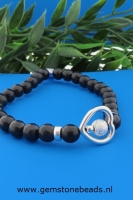 Shungite armband met hart 925 gediamanteerd