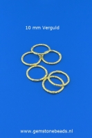 Vergulde ring 10 mm diamond cut