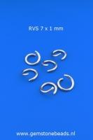 RVS splitring van 7 x 1 mm per stuk