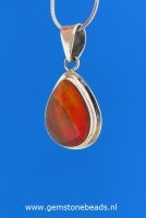 Rood groene Ammoliet hanger in zilver925