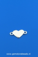 Hart zilver925 met twee oogjes 11 mm