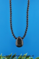 Ketting van Shungite 6 mm met Shungite hanger