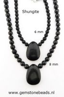 Ketting van Shungite 6 mm met Shungite hanger