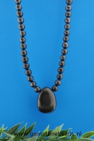 Ketting van Shungite 8 mm met Shungite hanger