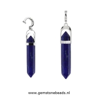 Lapis Lazuli punthanger clip ger. zilver 5.4 cm