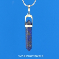 AANBIEDING: Lapis Lazuli punthanger clip ger. zilver 5.4 cm