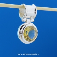 Citrien hanger facet geslepen 15 x 15 mm