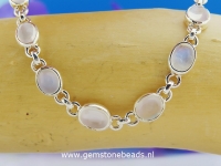 Maansteen armband 925 zilver met 11 steentjes
