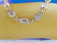 Maansteen armband 925 zilver met 11 steentjes