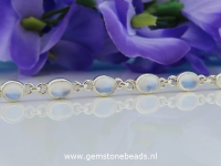 Maansteen armband 925 zilver met 11 steentjes