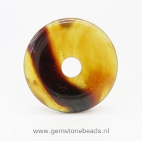 Barnsteen donut 40 met hanger van 925 zilver