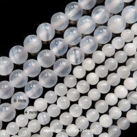 Ronde natuurlijke Seleniet kralen van 4 mm