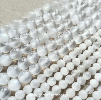 Ronde natuurlijke Seleniet kralen van 4 mm