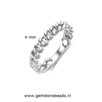 Ring gerodineerd zilver925 schakel maat 17.2