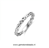 Ring gerodineerd zilver925 gevlochten maat 16.5