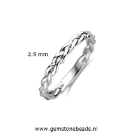 Ring gerodineerd zilver925 gevlochten maat 16.5