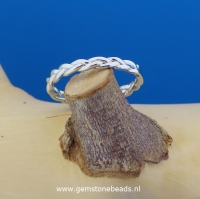 Ring gerodineerd zilver925 gevlochten maat 16.5