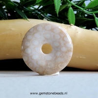 Versteend Koraal edelsteen donut van 40 mm (6A)