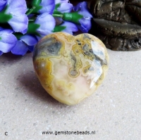 Edelsteen hart van Crazy lace Agaat van 40 mm