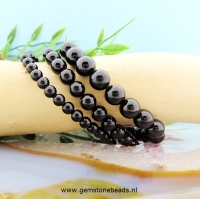 Zwarte Toermalijn kralenarmband van 6 mm