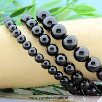 Zwarte Toermalijn kralen armband van 6 mm