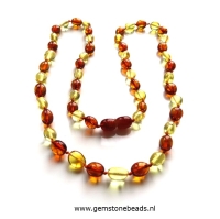 Barnsteen ketting multi colour van 50 cm