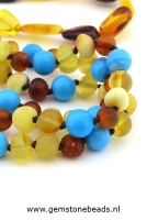 Barnsteen ketting met Turkoois 36 cm