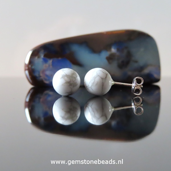 Howliet oorknopjes 925 van 8 mm Howliet oorknopjes 925 van 8 mm