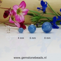 Kyaniet oorknopjes 925 van 8 mm