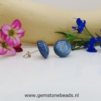 Kyaniet oorknopjes 925 van 10 mm
