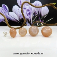 Roze Maansteen oorknopjes 925 van 12 mm