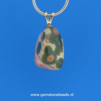 Oceaanjaspis hanger met een zilver oogje (C)