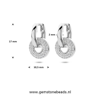 Oorringen 925 17 mm met zirkonia