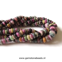 Multi colour Toermalijn kralen rondel 5 mm