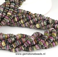 Multi colour Toermalijn kralen rondel 5 mm