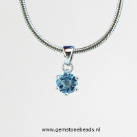 Aquamarijn facet geslepen hanger 5 mm (C)