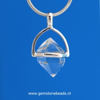 Herkimmerdiamant hanger in setting 925 (C)