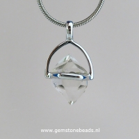 Herkimmerdiamant hanger in setting 925 (C)