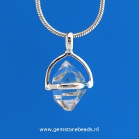 Herkimmerdiamant hanger in setting 925 (K)