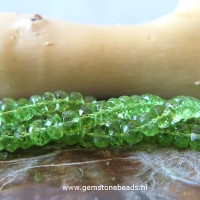 Facet geslepen Peridoot kralen 4 x 6 mm