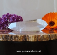 Bergkristal dubbeleinder van 10.5 x 3 cm