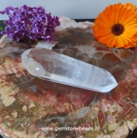 Bergkristal dubbeleinder van 10.5 x 3 cm