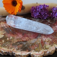 Bergkristal dubbeleinder van 12.5 x 3 cm