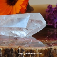 Bergkristal dubbeleinder van 12.5 x 3 cm