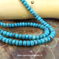 Natuurlijke rondel Turkoois kralen van 6 x 4 mm