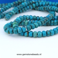 Natuurlijke rondel Turkoois kralen van 6 x 4 mm