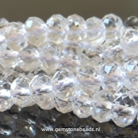 Bergkristal kralen facet geslepen ca. 4 x 6 mm