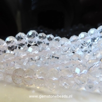 Bergkristal kralen facet geslepen ca. 4 x 6 mm